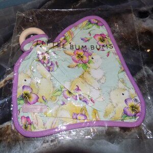 Little Bum Bums Some Bunny To Love Lovey W/Wood Teether NEW